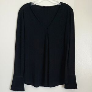 White House Black Market Blouse Full Sleeves Black Size S